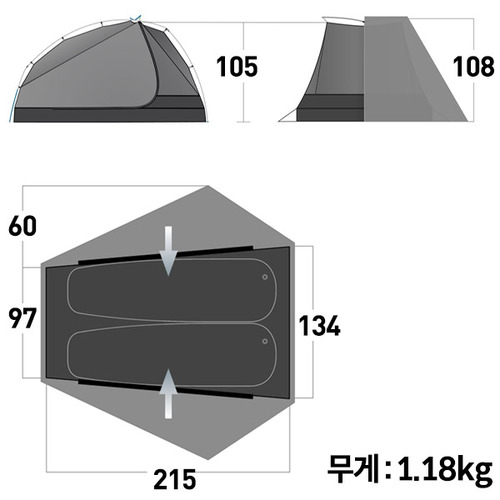 씨투써밋 알토 TR2 UL 그린 2인용 초경량 텐트